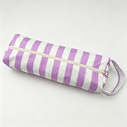 Striped Cylindrical Storage Pouch