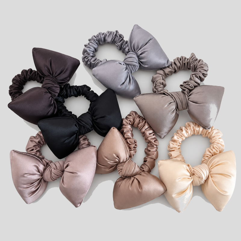 Padded Bow Fabric Hair Tie