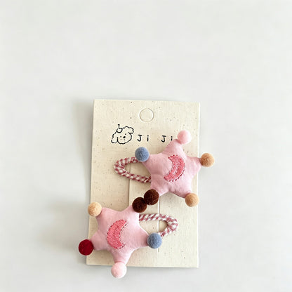 Star Moon Fabric Hair Clips