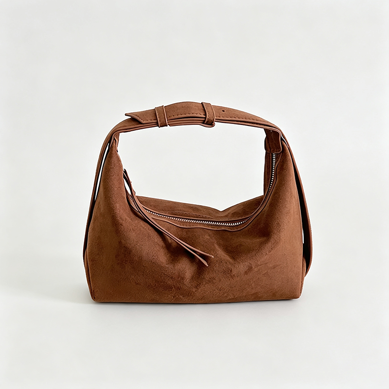 Solid Color Shoulder Handle Bag