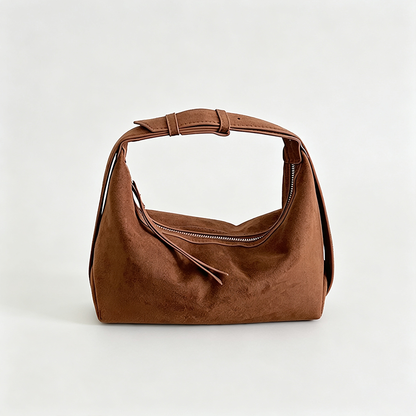Solid Color Shoulder Handle Bag