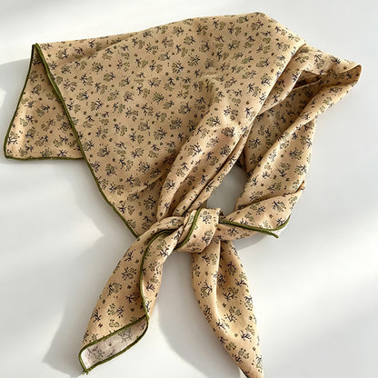 Floral Pattern Square Neck Scarf