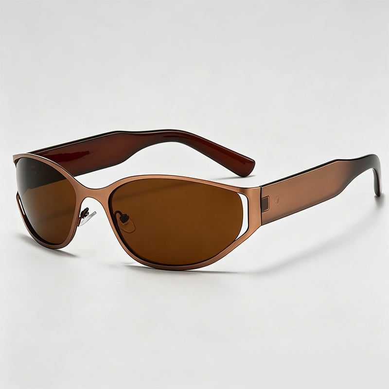 Hollow Oval Metal Y2K Women Sunglasses