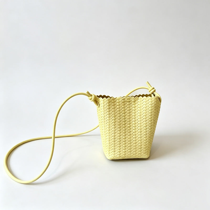 Woven Bucket Crossbody Bag
