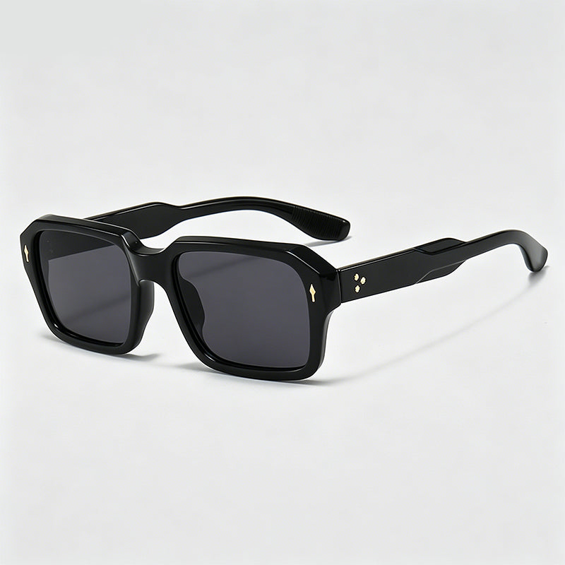 Square Retro Rivet Decor UV Protection Sunglasses