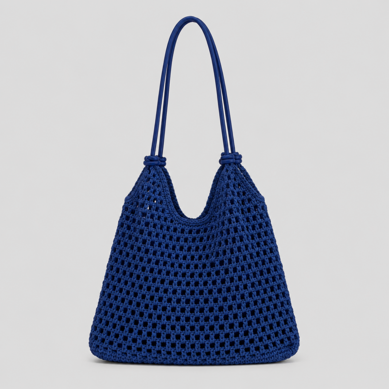 Open Stitch Shoulder Tote Bag