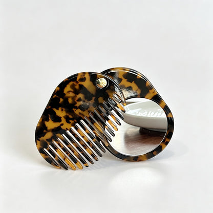 Acetate Folding Hair Comb Mirror