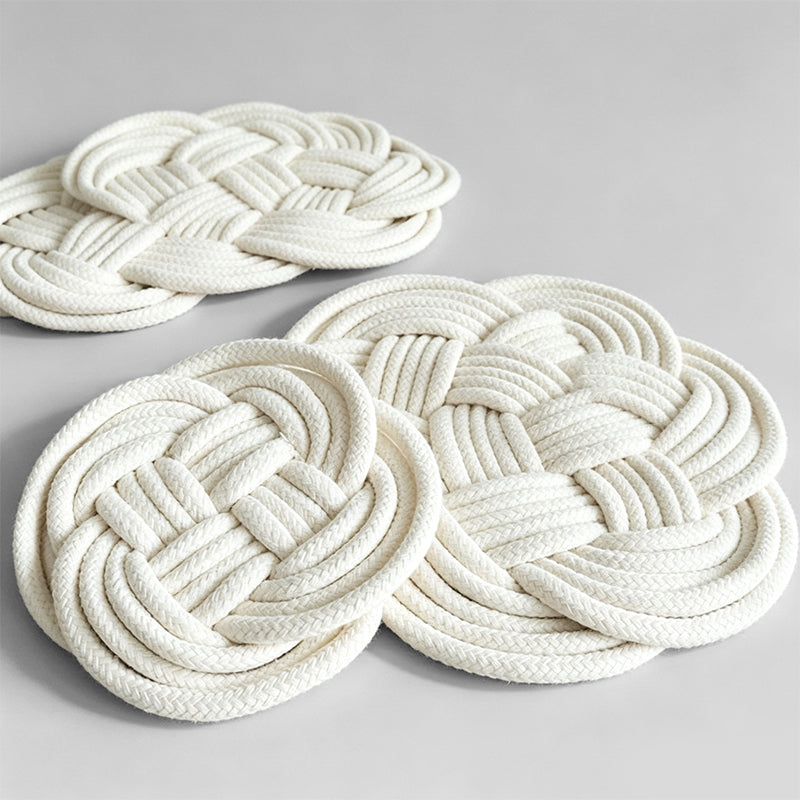 Braided White Cotton Heat Insulation Coaster