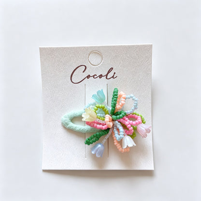 Beaded Flower BB Hair Clip