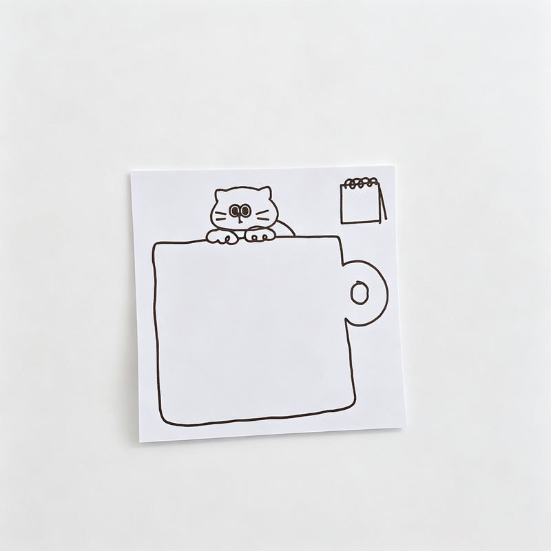 Line‑Art Cat Non‑Sticky Notes