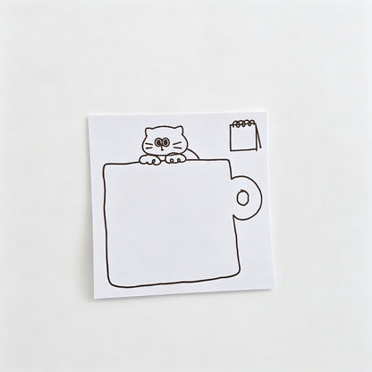 Line‑Art Cat Non‑Sticky Notes