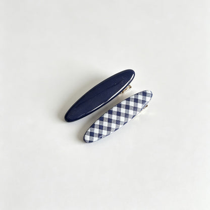 Plaid Alligator Hair Clip 2‑Piece Set