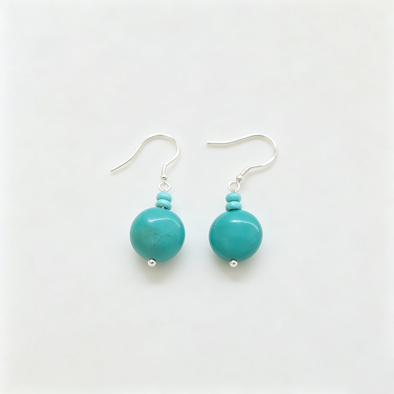 Turquoise 925 Silver Hook Earrings