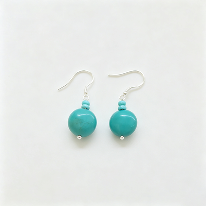 Turquoise 925 Silver Hook Earrings