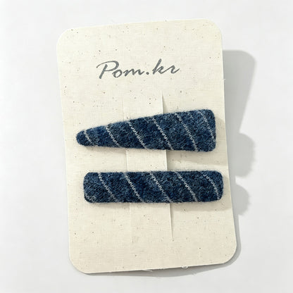 Navy Bow Hair Clips