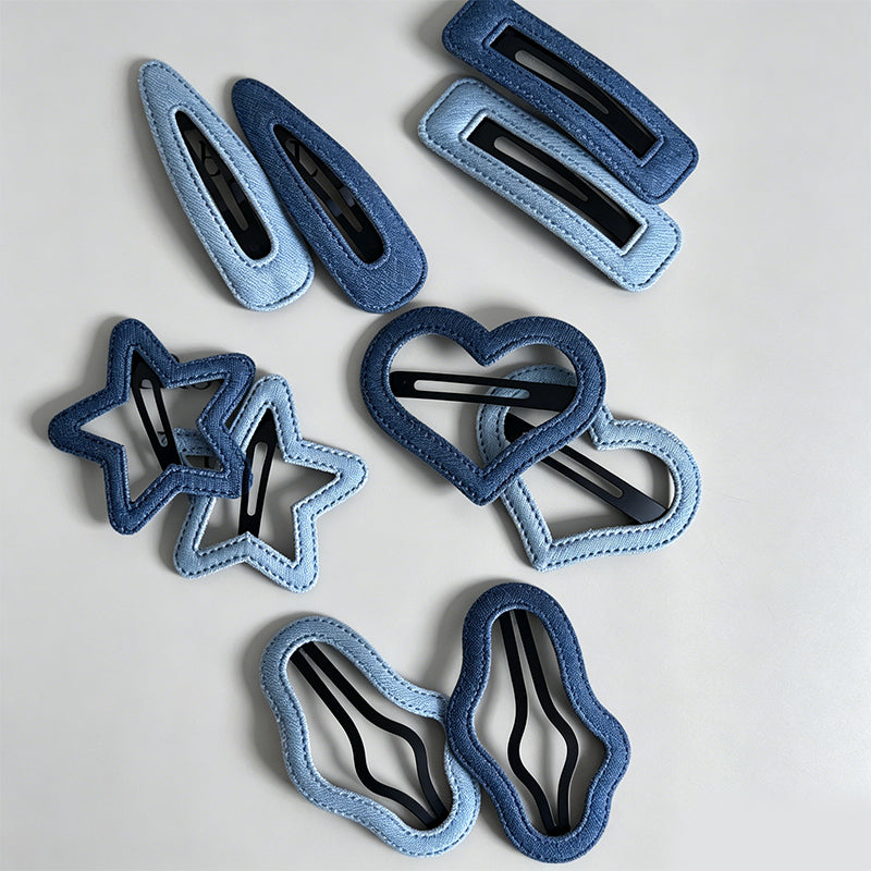Trendy Denim Blue Geometric Pa - Shopdayla Wholesale - #5650