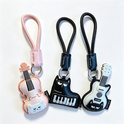 Cat Musical‑Instrument Keychain