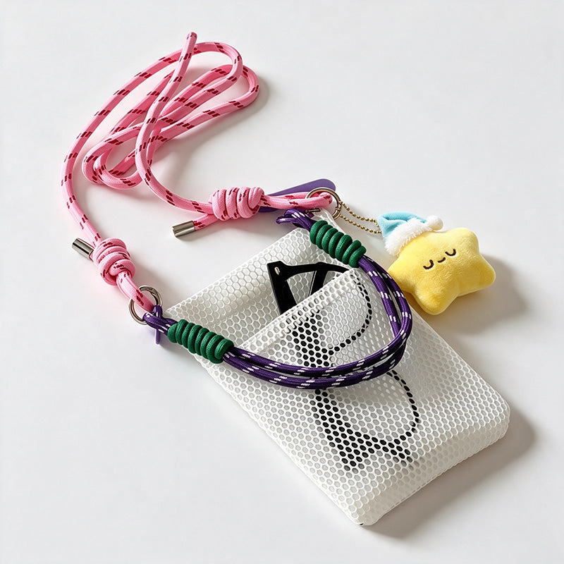 Star Charm Mesh Phone Pouch