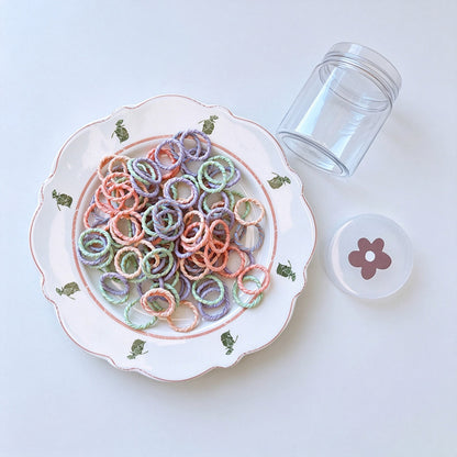 100 PCS Colored Mini Elastic Hair Ties