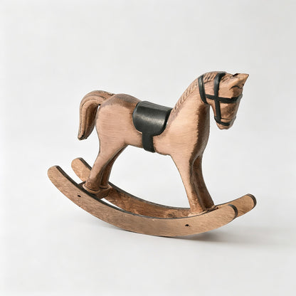 Wooden Rocking Horse Tabletop Figurine