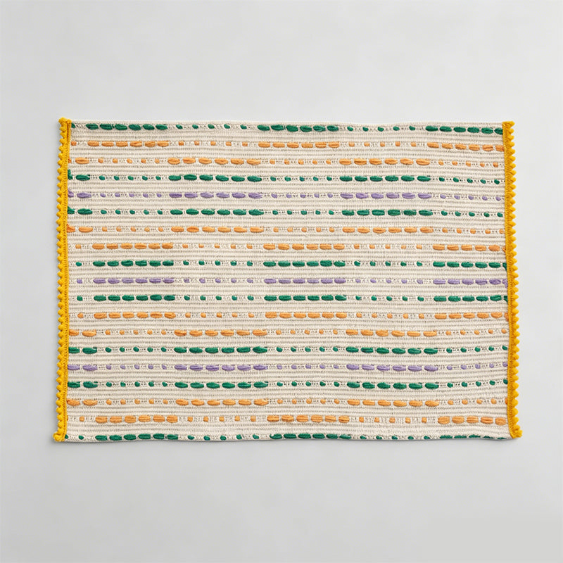 Christmas Striped Woven Fabric Heat Resistant Dining Placemat
