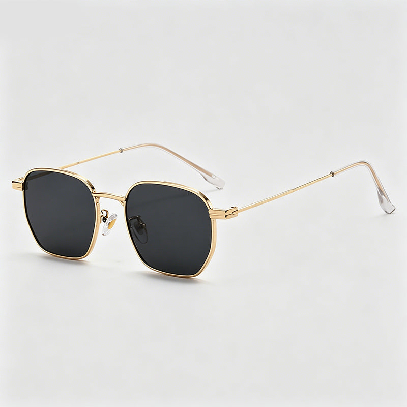 Slim Metal Irregular Rectangle Retro Sunglasses