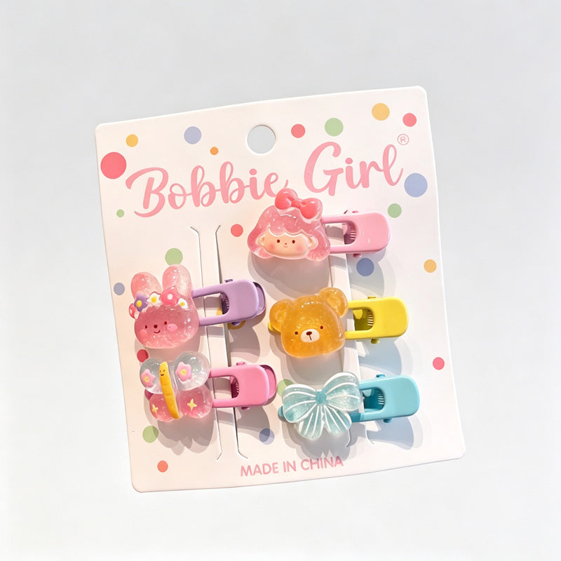Animal Shape Resin Hair Clips Set