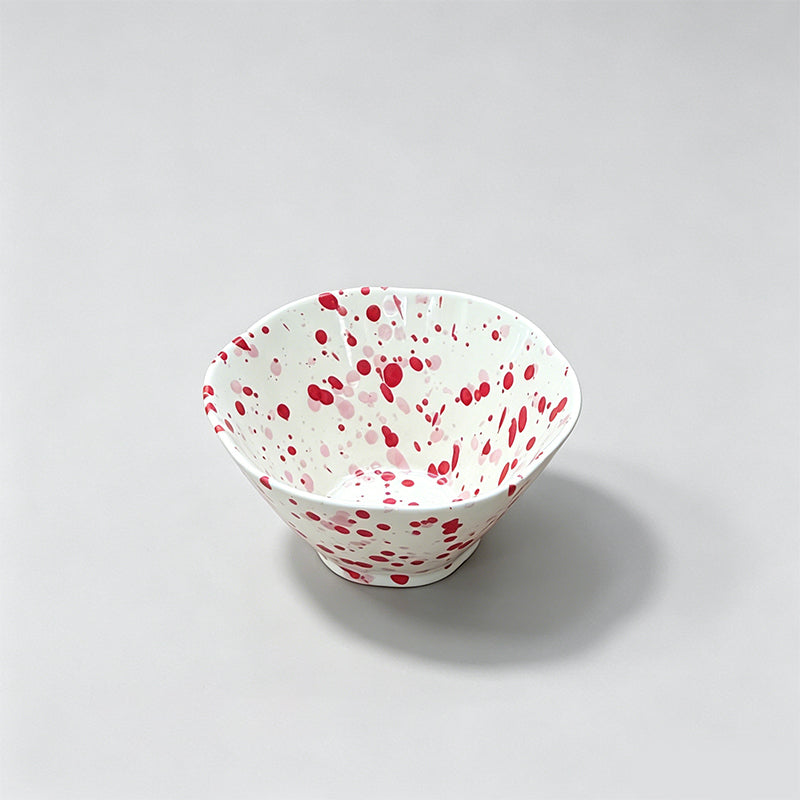 Underglaze Splash Ink Irregular Rim Ceramic Bowl