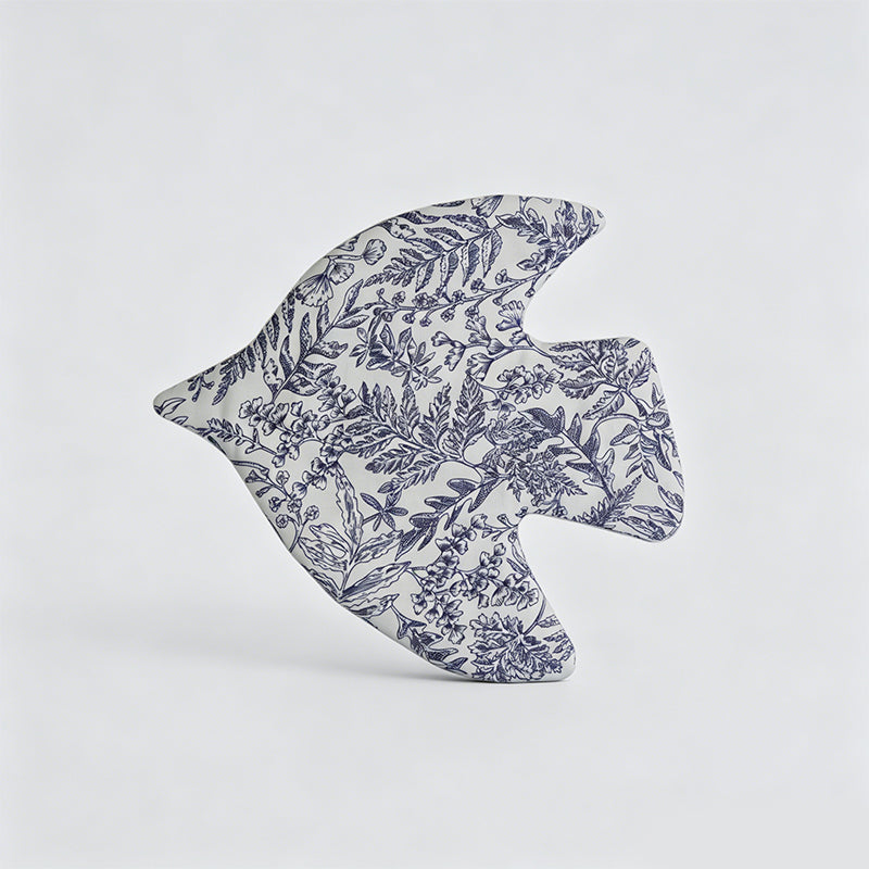 Decorative Cotton Blend Bird-Shaped Floral Fabric Coaster