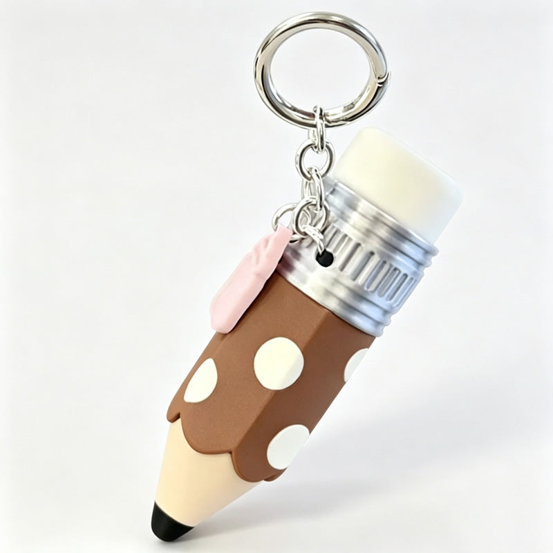 Polka Dots Pencil Shape Keychain
