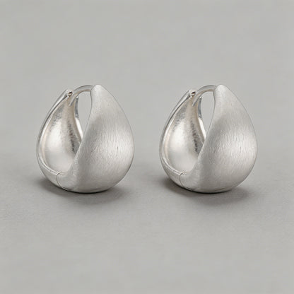 Brushed Dome Hoop Earrings - Shopdayla Wholesale - #8370