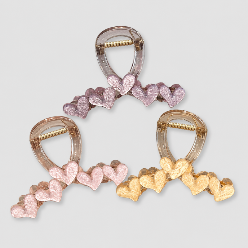 Minimalist Heart Shape Pattern Hair Claw