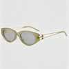 Translucent Green Frame / Gold Temples / Light Gray Lenses / One Size