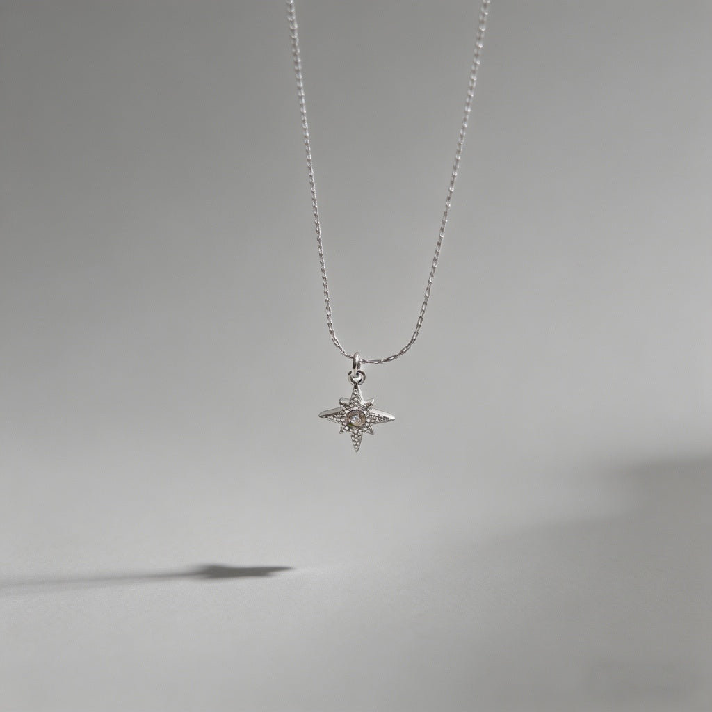 Textured North Star Pendant Ne - Shopdayla Wholesale - #4130