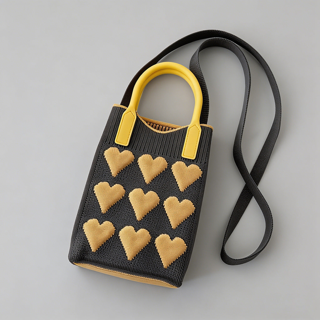 Vintage Knit Argyle Tote Bag - Shopdayla Wholesale - #1586