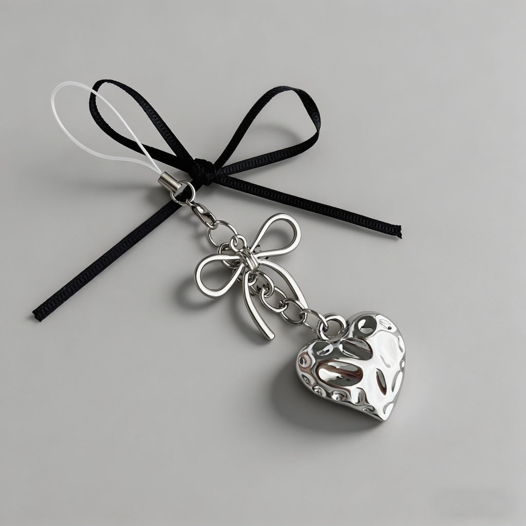 Silver Bow Heart Pendant Bag C - Shopdayla Wholesale - #1890