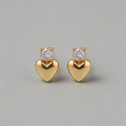 Gold Heart Stud Earrings - Shopdayla Wholesale - #1650