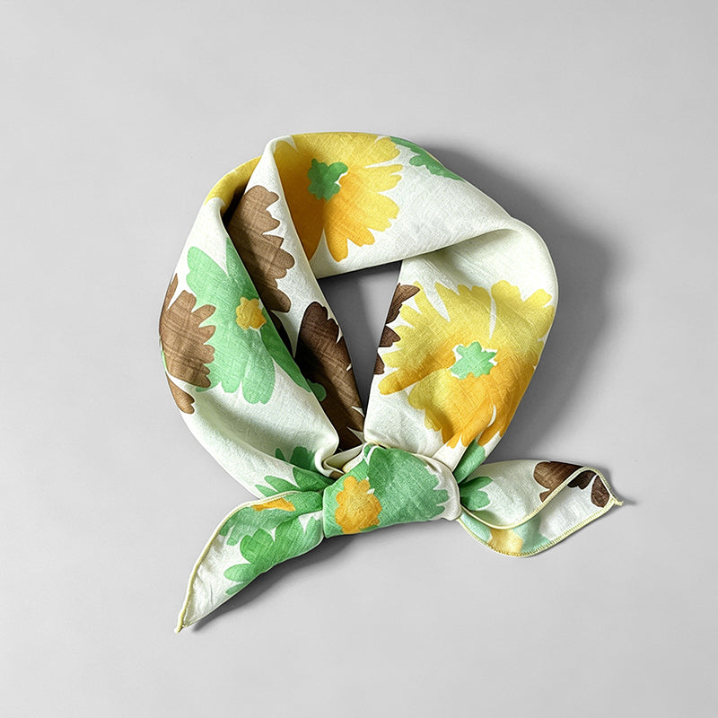 Simple Floral Print Square Sca - Shopdayla Wholesale - #8434
