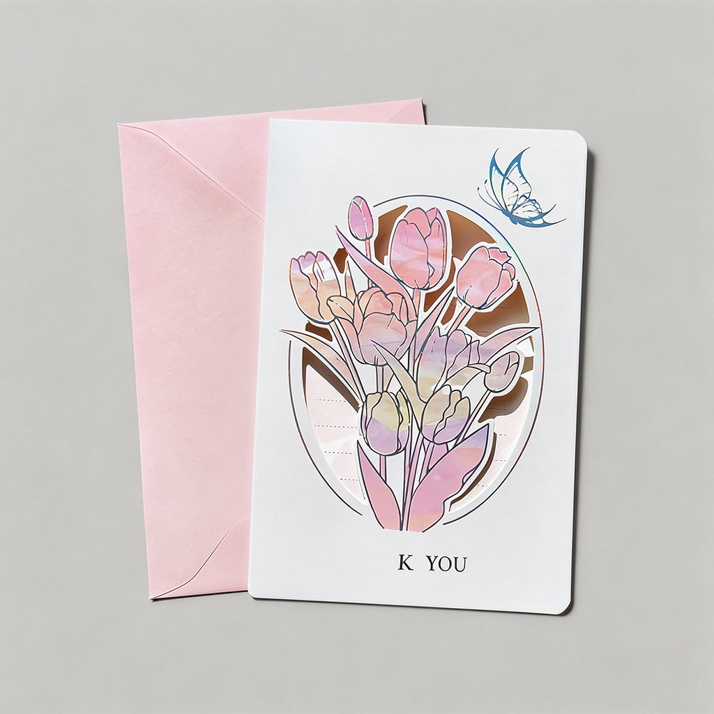 Floral Laser Cut Greeting Card - Shopdayla Wholesale - #6690