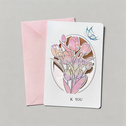 Floral Laser Cut Greeting Card - Shopdayla Wholesale - #6690