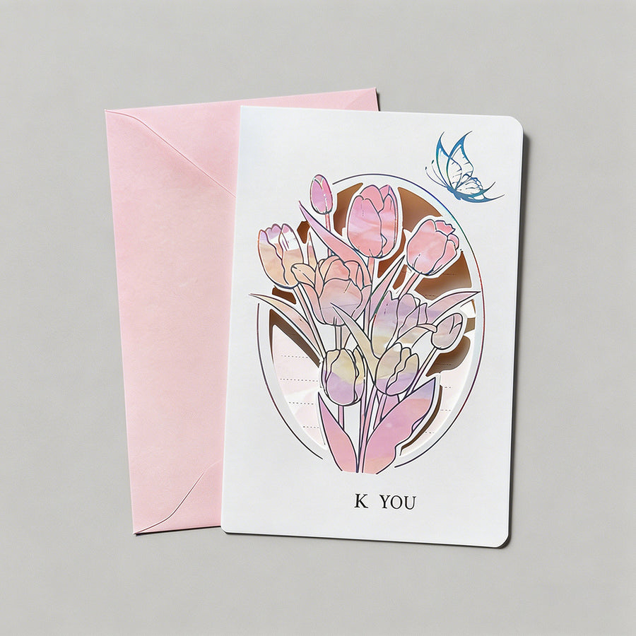 Floral Laser Cut Greeting Card - Shopdayla Wholesale - #6690