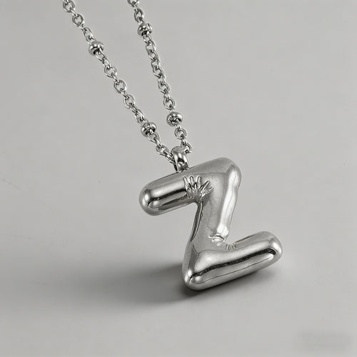 3D Bubble Letter Initial Neckl - Shopdayla Wholesale - #6082