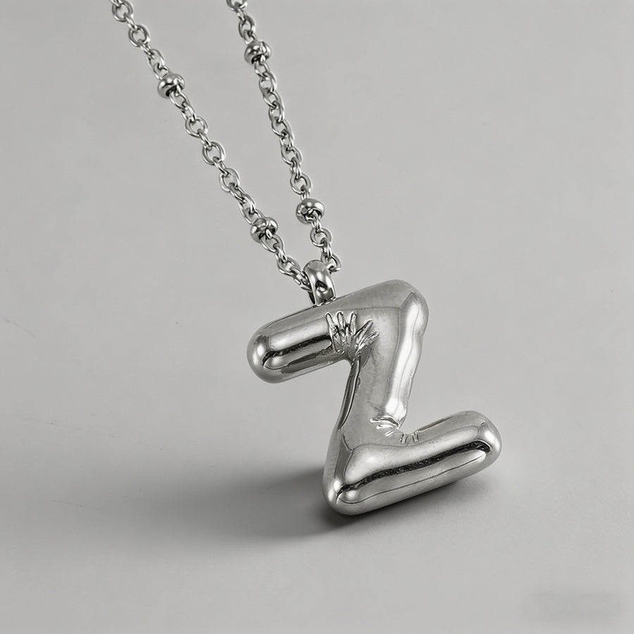 3D Bubble Letter Initial Neckl - Shopdayla Wholesale - #6082