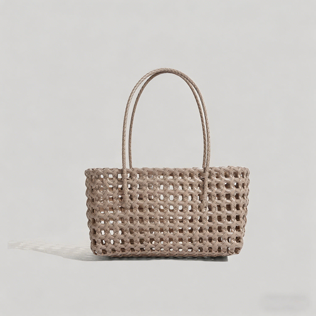Solid Color Woven Hollow Tote - Shopdayla Wholesale - #1954