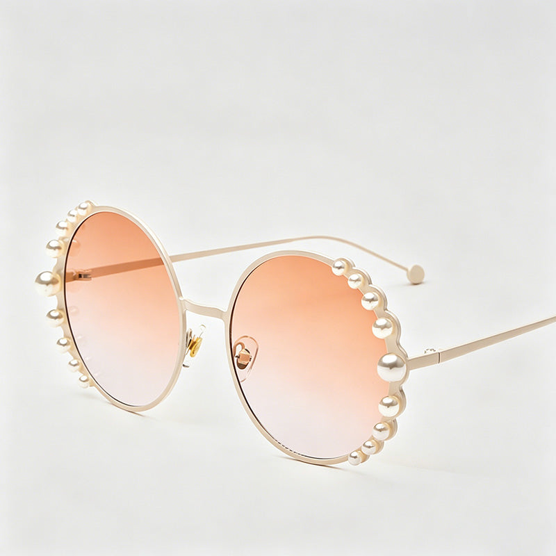 Round Pearl-Embellished Metal - Shopdayla Wholesale - #0786