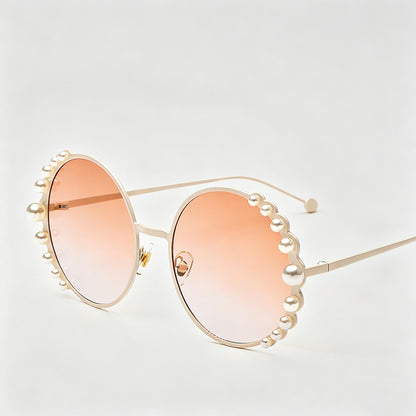 Round Pearl-Embellished Metal - Shopdayla Wholesale - #0786