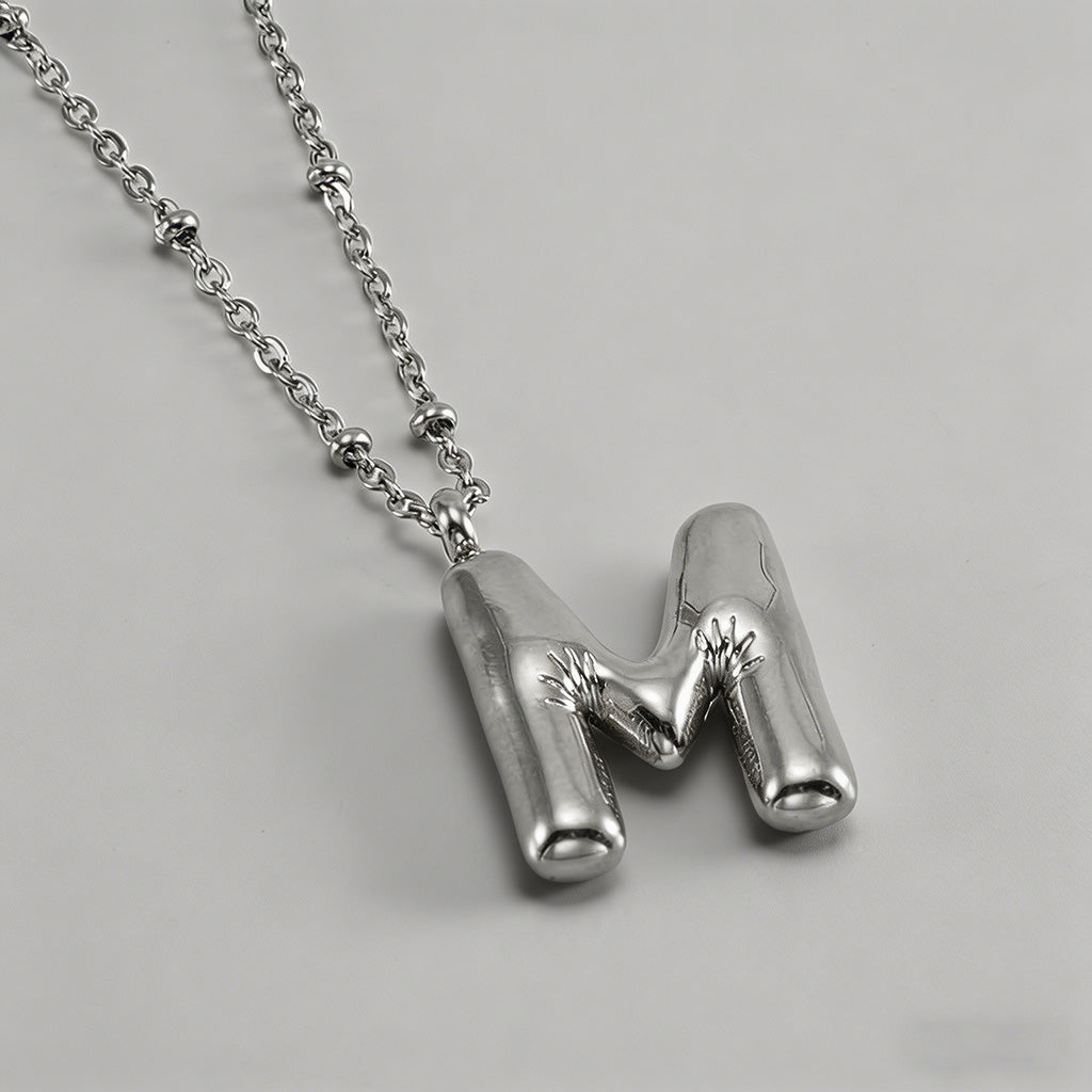 3D Bubble Letter Initial Neckl - Shopdayla Wholesale - #2066