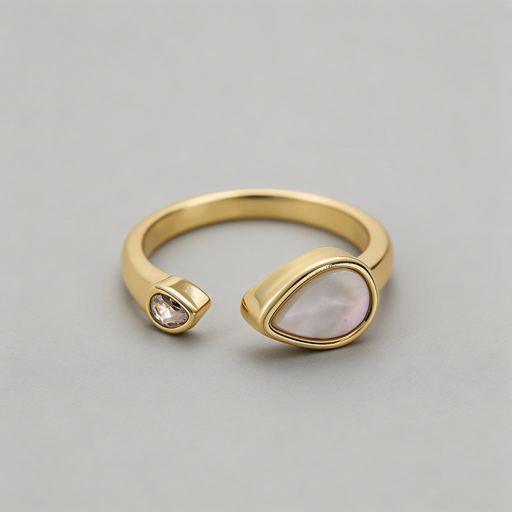 Mother of Pearl Open Cuff Ring - Shopdayla Wholesale - #5266
