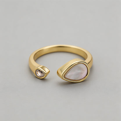Mother of Pearl Open Cuff Ring - Shopdayla Wholesale - #5266