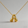 3D Bubble Letter Initial Necklace